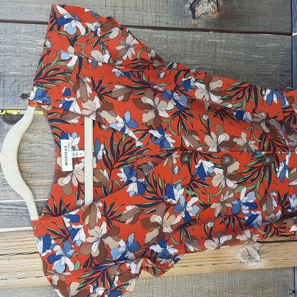 Monteau Orange Midi Dress Size S - Picture 3 of 6